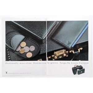 Vintage 1990s Print Ad Louis Vuitton Taïga Collection Wallet Briefcase Masculine